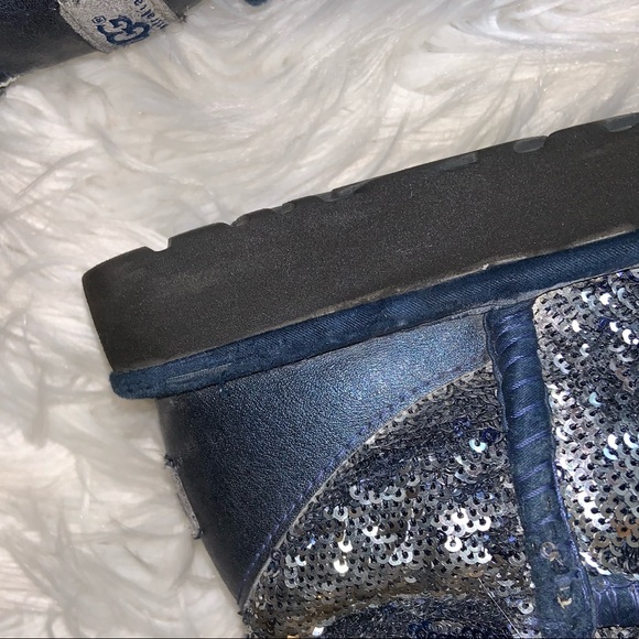 UGG Sequin Blue Classic Short Boots Size 8 - Picture 3 of 11